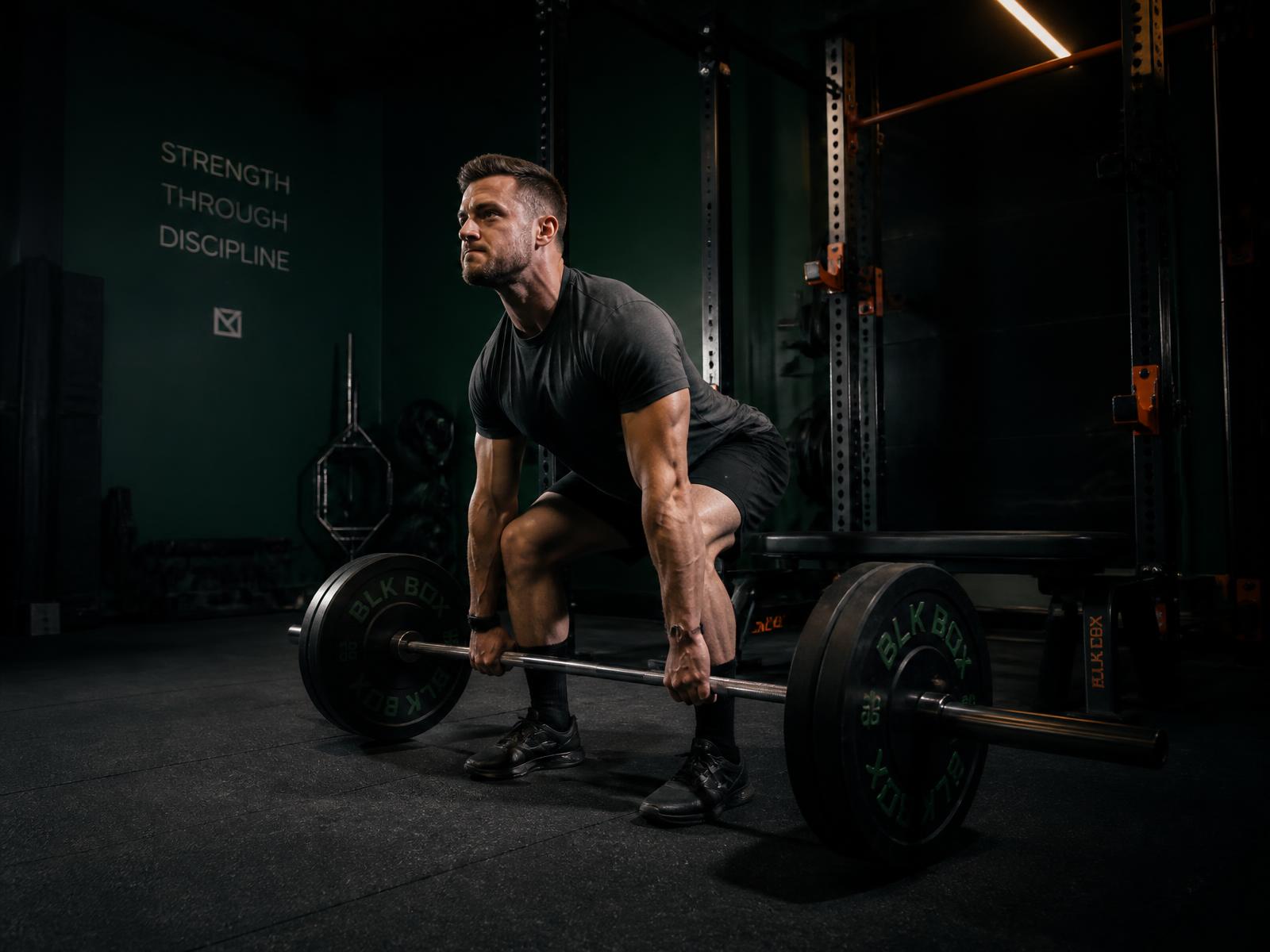 Athlete deadlifting in a commercial gym equipped by Swarasya Life